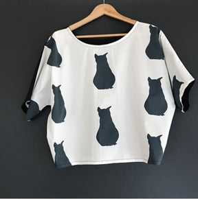 Kimono Boxy Top - Cotton Cat