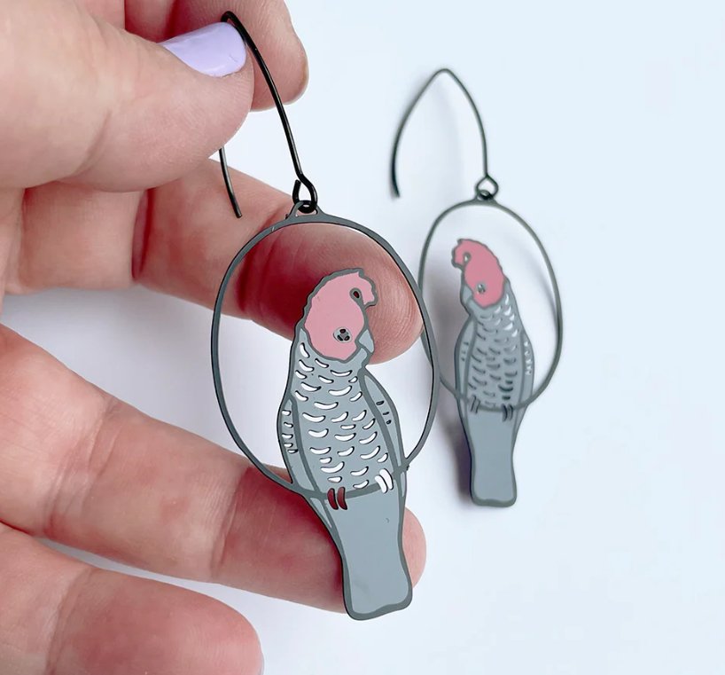 Denz + coDENZ Gang Gang Cockatoo Earrings #same day gift delivery melbourne#