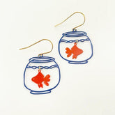 Denz + coDENZ Goldfish - Orange/ Blue - painted steel dangles #same day gift delivery melbourne#