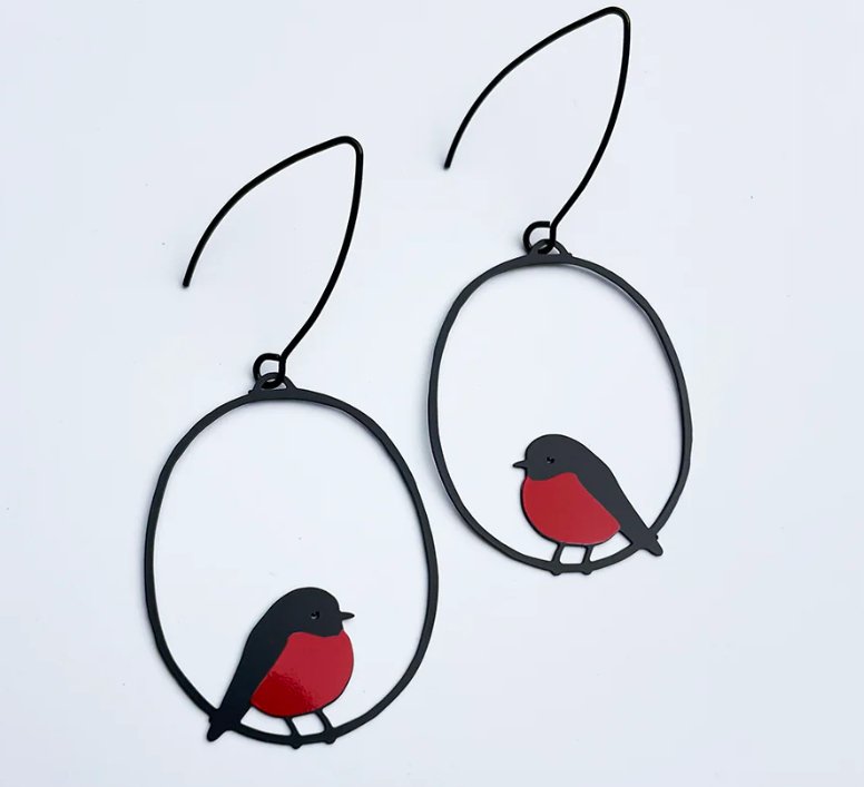 Denz + coDENZ Midi Robin Earrings in Red and Black #same day gift delivery melbourne#