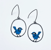 Denz + coDENZ Midi Wren earrings in Blue/Black #same day gift delivery melbourne#