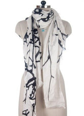 Nine YaksNine Yaks Black and White Tree Cotton Shawl #same day gift delivery melbourne#