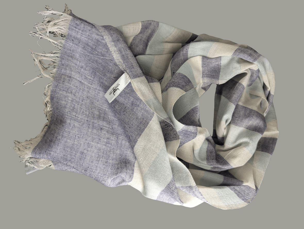 Nine YaksNine Yaks Cotton Scarf - blue and white stripes #same day gift delivery melbourne#