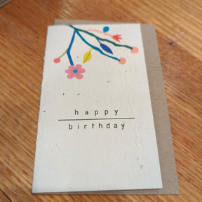 Plantable Card Happy Birthday Floral 1 Seed Card