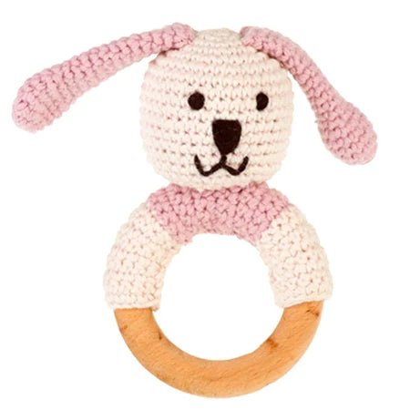 Wooden Ring Rattle - Bunny Toy