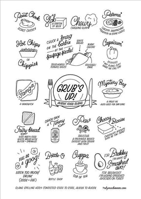 Grub's Up Tea Towel